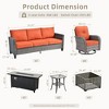 XIZZI Patio Furniture Sets for Relaxation, Comfy 3.5-Inch Cushions & 360° Swivel Action for Extra Comfort, 9 Pcs/Set - Fire Pit Table, Orange - 3 of 4