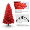 FONTOI 5ft Artificial Christmas Tree Decorative Holiday Pine Tree with Stable Metal Stand for Living Room Office Party Celebration, Red, 24"*10"*15" - 4 of 4