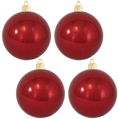 Christmas by Krebs 4ct Sonic Red Shatterproof Christmas Ball Ornaments 4" (100mm)