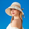 Anna-Kaci Women's Wide Brim Floppy Sun Hat with Contrast Bow Band and Structured Crown - 3 of 3