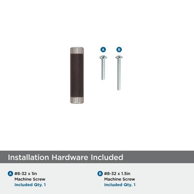 Modern Satin Nickel and Oil-Rubbed Bronze T-Handle Cabinet Knob