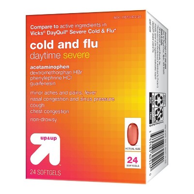 Daytime Severe Cold &#38; Flu Softgel - 24ct - up &#38; up&#8482;