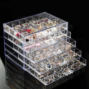 Acrylic Jewelry Storage Box Stand with 120 Small Compartments - 1 of 4