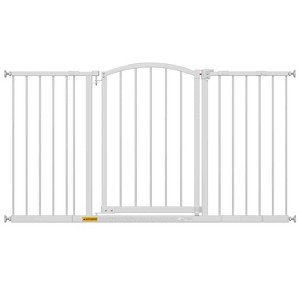 FDW 27/30/36”Tall Dog Gate for Stairs & Doorways,Walk-Through Metal Pet Gate for Indoor Use,Adjustable Safety Gates for Pets - 1 of 4
