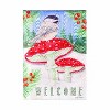 Evergreen Chickadee and Winter Moire Garden Flag 12 x 18 Inches Indoor Outdoor Decor - 2 of 4