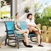 2-Person Outdoor Glider Bench, Patio Double Swing Rocking Chair Loveseat w/Powder Coated Steel Frame for Backyard Garden Porch - 2 of 4