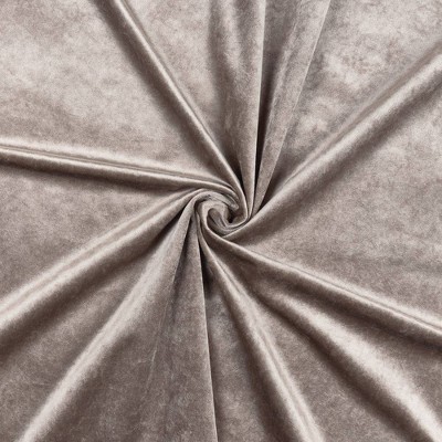 Taupe Velvet Light-Filtering Back Tab Window Curtain Panels, 52" x 84"