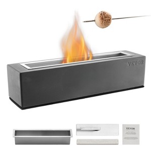 VEVOR Tabletop Fire Pit Bowl,15 inch Concrete Tabletop Fireplace Indoor Outdoor Decor,Portable Rubbing Alcohol Burner Smores Maker,Square, Light Gray - 1 of 4