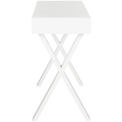 White Lacquer One Drawer Vanity Desk