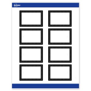 Avery Printable Rectangle Tags, Black and White Polka Dots, 2" x 3", Matte White Rectangle Tags, Laser/Inkjet, 80ct, Great for Product Tags - 1 of 4