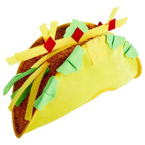Juvale Plush Fiesta Taco Hat for Taco Tuesday, Halloween Costume Accessory, Cinco de Mayo Accessory, Adult Size - 1 of 4