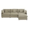 NicBex Couches for Living Room 112.6" Modular Sectional Sofa Modern L-Shape Corduroy Upholstered Sofa Couch with Side Storage Pockets, Brown - 4 of 4