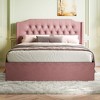Queen Size Tufted Upholstered Bed Frame with Crystal Button Accents and Under-Bed Storage Space - 2 of 4