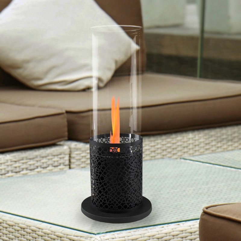 Northlight 19.75" Bio Ethanol Round Portable Tabletop Fireplace with Black Decorative Base, 2 of 7