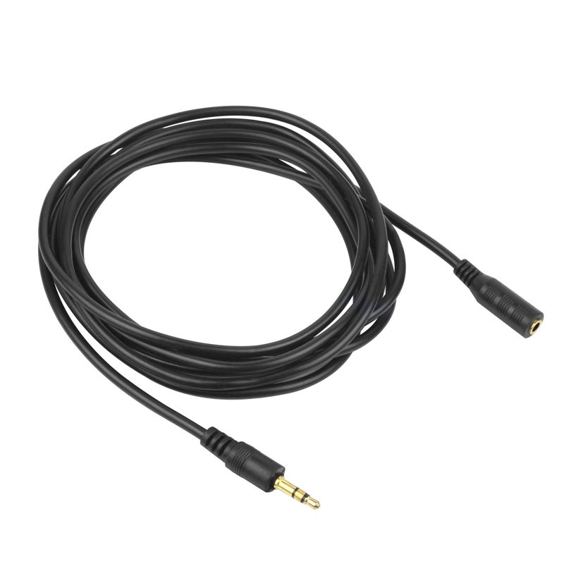 INSTEN 3.5mm Stereo Plug to Jack Extension Cable M/F, 6 FT / 1.8 M, Black, 4 of 7