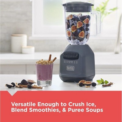 PowerXL Black & Decker Ice Crush Blender With 56 Ounce (7 Cup) Perfectpour Plastic Jar, Powerful 6-Tip Stainless Steel Blade, 8-Speeds Plus Pulse, 750 Peak Watts Of Power