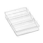 Large Shallow Tray with Angled Dividers Clear - madesmart