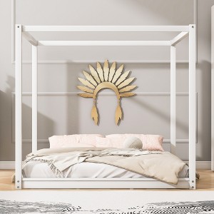 ModernLuxe Queen/King Size Canopy Platform Bed Frame - 1 of 4