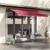 10' x 8' Red Retractable Awning, Patio Awnings, Sunshade Shelter w/ Manual Crank Handle,  Red - 3 of 4