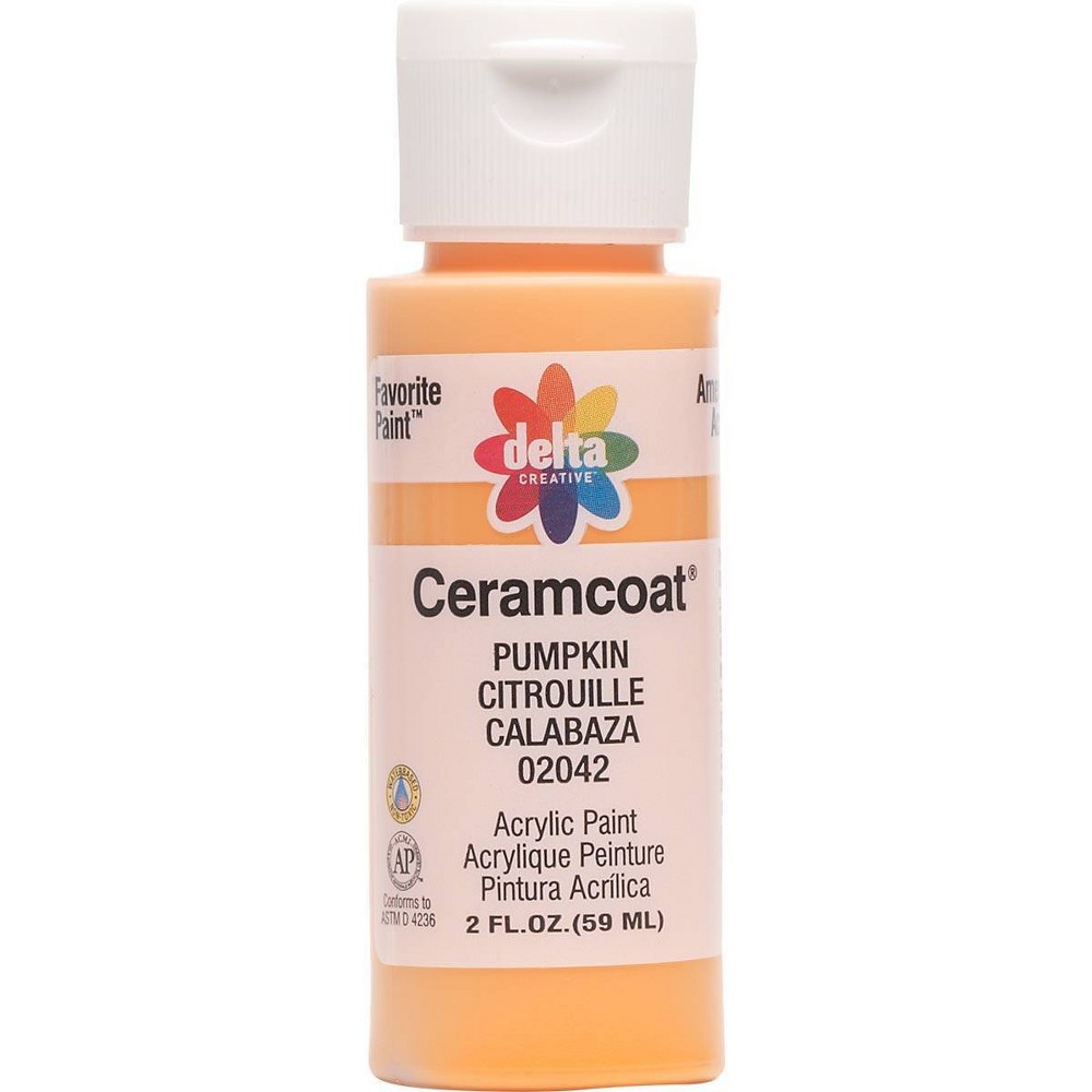 2 fl oz Acrylic Craft Paint Pumpkin - Delta Ceramcoat: Non-Toxic, Water-Based, Art Supplies, Age 13+