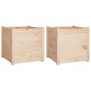 vidaXL Garden Planters 2 pcs 50x50x50cm Solid Pine Wood - 2 of 4