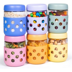 Pack of 6 (6 oz) Color-sealed glass chia seed pudding Mason jars, perfect for making delicious treats. 16oz - Pastel Cream, 6-Pack 4.7*3.4*4.7 - 1 of 4