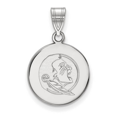 Black Bow Jewelry 14k White Gold Florida State Seminoles NCAA Medium Pendant