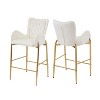 NicBex 28.75" Bar Stools Set of 2,Island Chairs with Gold Legs,Counter Height Bar Stools with Footrest,Velvet Stool Chair for Home,Bar - 2 of 4