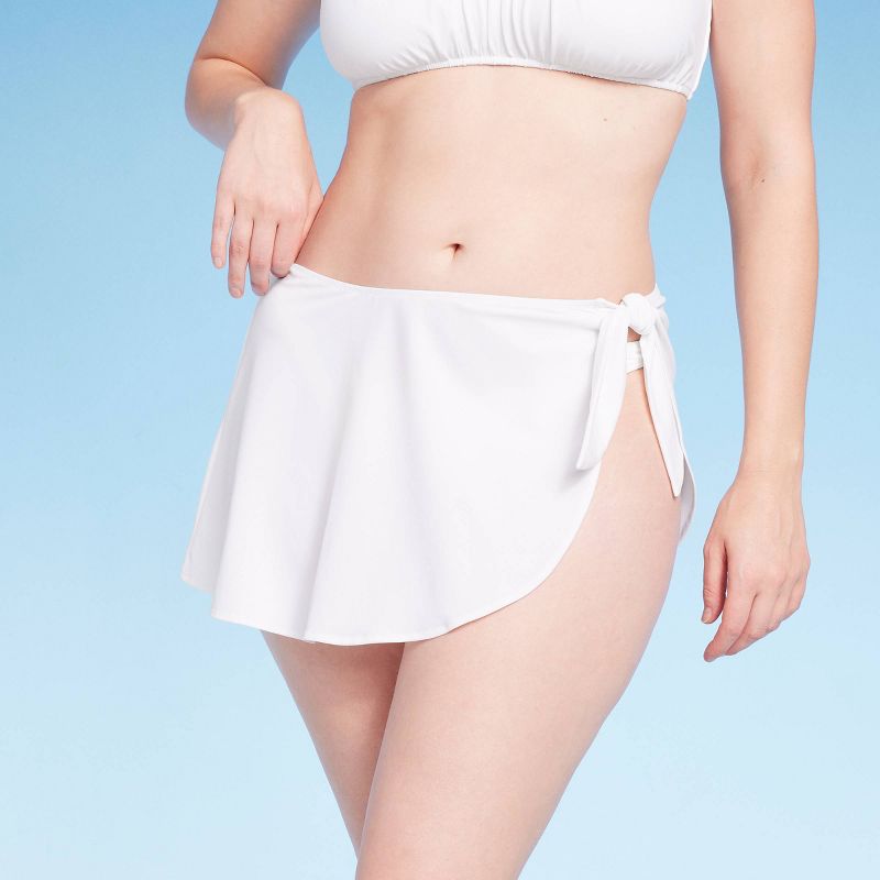 Women's Faux Sarong Skirtini Bikini Bottom - Shade & Shore™ White, 5 of 9