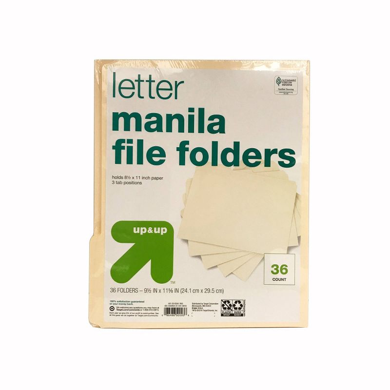36ct Manila File Folders - up &#38; up&#8482;, 1 of 5