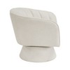 Cesicia 27.5" x 27.5" x 27.5"H Beige Modern Swivel Accent Chair Solid Wood Foam Seat Cushion Comfort Home Furniture - 3 of 4