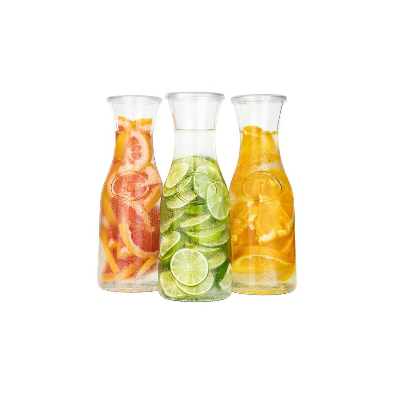 Kook Glass Pitcher Carafes with Lids, 35 oz, Set of 3, 4 of 7