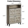 Shoe Cabinet, Freestanding Shoe Organizer with 2 Flip Drawers, Narrow Farmhouse Shoe Rack - 2 of 4