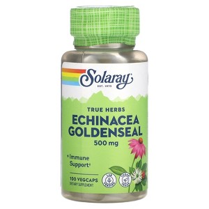 Solaray True Herbs, Echinacea Goldenseal, 500 mg, 100 VegCaps - 1 of 2