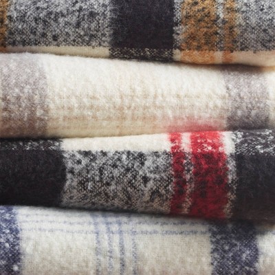 Bloomington 50"x60" Plaid Faux Mohair Sherpa Throw Blanket