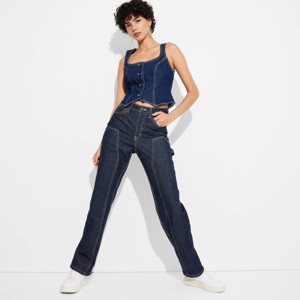 Women's High-Rise EasyRigid Straight Jeans - Wild Fable™ - 1 of 3