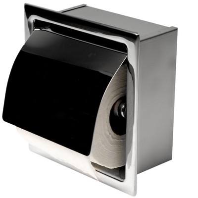 ALFI ABTP77-PSS Polished Stainless Steel Recessed Toilet Paper Holder with Cover