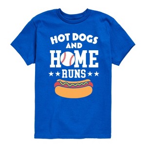Boys' - Instant Message - Hot Dogs And Home Runs Short Sleeve Graphic T-Shirt - 1 of 4