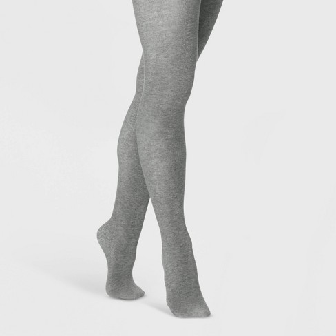 Women's Flat Knit Fleece Lined Tights - A New Day™ Charcoal Heather L/xl :  Target