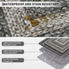Braided Print Area Rug Washable Bedroom Rugs Bordered Geometric Indoor Soft Carpet Farmhouse Low Pile Non Slip Throw Floor Cover - 3 of 4