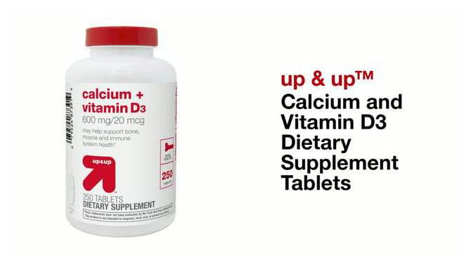 Calcium and Vitamin D3 Dietary Supplement Tablets - up & up™, 2 of 5, play video