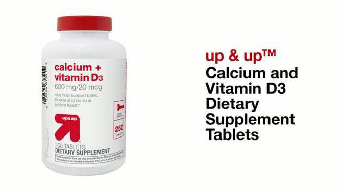 Calcium and Vitamin D3 Dietary Supplement Tablets - up & up™, 2 of 5, play video