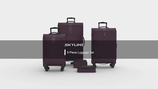 Skyline Softside Checked Spinner 5pc Luggage Set, 2 of 19, play video