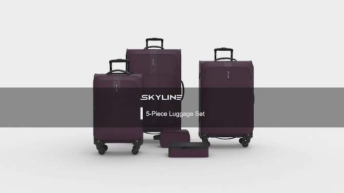 Skyline Softside Checked Spinner 5pc Luggage Set, 2 of 37, play video