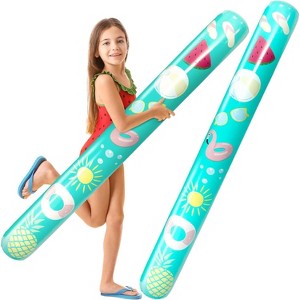 4E's Novelty Inflatable Pool Noodles Jumbo 2 Pack 48" – Large Pool Noodles Float, Inflatable Pool Noodle for Adults, Swim Flotes, Beach, Lake - 1 of 4