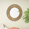 36"x36" Wood Handmade Abstract Carved Wall Mirror - Olivia & May: Bohemian Style, Pine Frame - 3 of 4