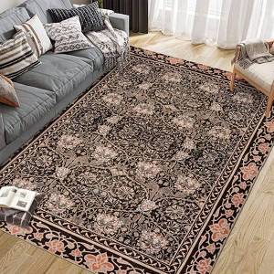 Metro Collection Area Rug - Non Slip, Stain Resistant, Washable Floral Design, Ideal for High Traffic Areas In Living Room, Bedroom - 1 of 4