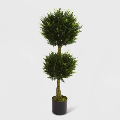 4ft Double Ball Cypress Topiary UV Resistant - Nearly Natural