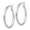 Black Bow Jewelry 2mm Polished Sterling Silver Round Hoop Earrings, 25mm (1 in) - 2 of 4