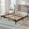 ALEXOUN Bed Frame with Upholstered Headboard & Wood Slats, Easy Assembly,No Box Spring Needed for Bedroom,Apartment,Brown - 4 of 4